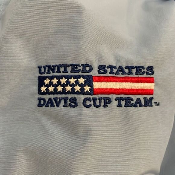 Vantage Zocket Blue Hooded Jacket Mens Small Grand Slam Tennis Tours Davis Cup - Picture 8 of 14